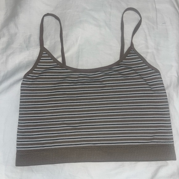 Brown striped crop tank top Garage - Picture 5 of 6